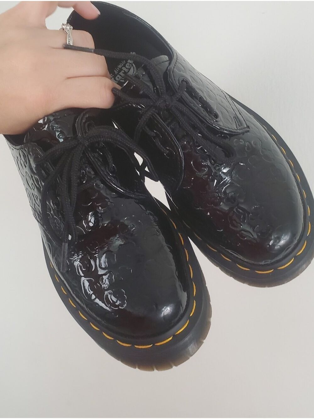 Dr Martens 1461 Quad Leopard Emboss Patent Leather Platform Shoes Women's Size 5 - Picture 5 of 11